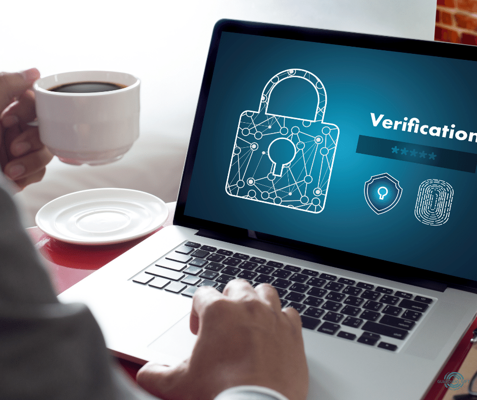 individual at computer looking for password